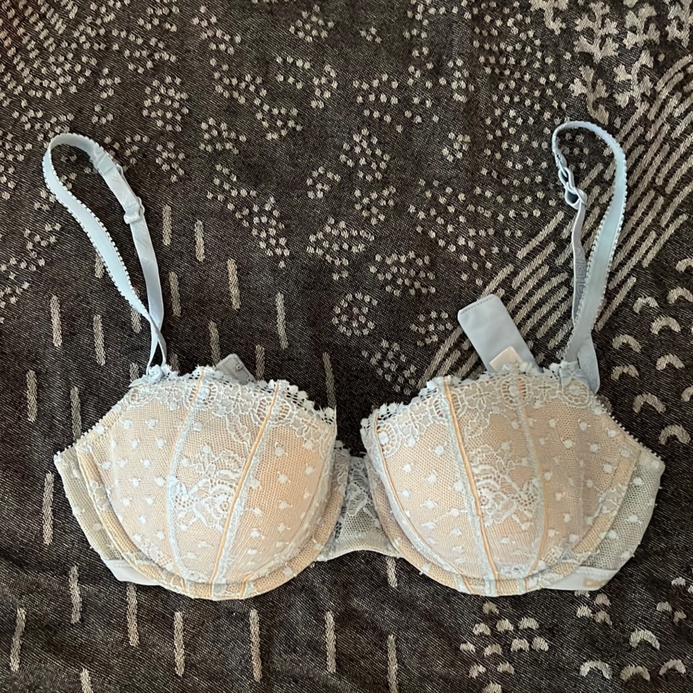 NWOT DKNY Blue Lace Bra 32D